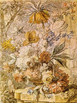 Jan Van Huysum : Vase with Flowers